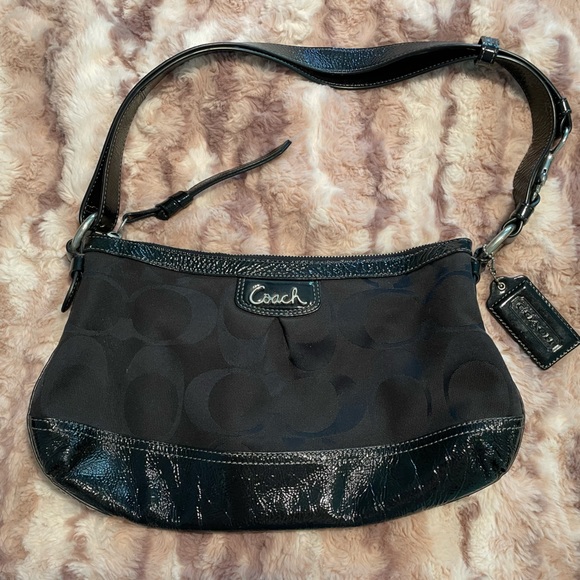 coach shoulder bag black signature - Picture 1 of 4